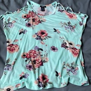 Rue21 Blue/green floral shirt